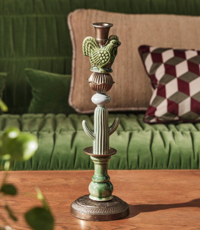 Candelabro artigianale alto con gallo MIHO UNEXPECTED THINGS