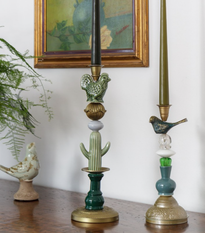Candelabro artigianale alto con gallo MIHO UNEXPECTED THINGS